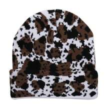 Women's Cow Print Beanie Men's Cuffed Knit Hat Winter Warm Beanie Caps - Multicolor - View 5