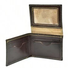 Country L-Shaped Rustic Leather Wallet - Óxido marrón - Ver 3