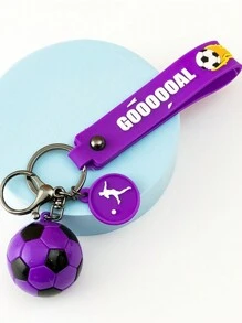 1pc Durable Multi-Color Football/Soccer Pendant, Key Chain, Resin Crafted, Fashion Sports Fan Accessory