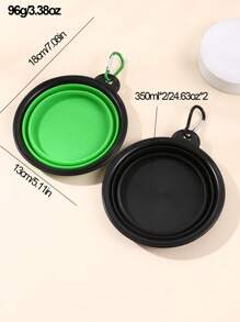 2入組隨機顏色和圖案可摺疊寵物碗套裝 - 彩色 - 查看 2