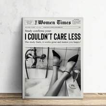 1幅潮流藝術,黑白畫作,報紙新聞印刷品,復古酒吧裝飾,女性美學藝術,女性印刷品,適合送給她的禮物 - 彩色 - 查看 1