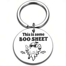1pc Cute Ghost Love Boo Keychain - Stainless Steel, Casual Style - Perfect Halloween For Him Or Her Christmas Gift Ideas Bag Lanyards With Id Holder Car Accessories Bag Charms