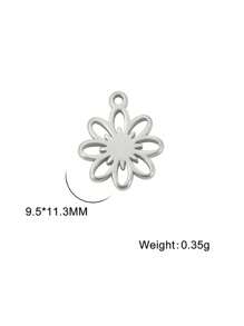 5 piezas/set Colgante minimalista y lindo de margarita hueca de acero inoxidable, manualidades DIY para pulsera, collar, pendientes