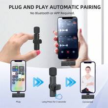 K11 2.4GHz Wireless Lavalier Microphone Noise Reduction Mic Type C Charging For Live Broadcast Recording - 黑色 - 查看 2