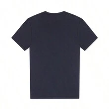 Emporio Armani 男士轻质平纹针织 T 恤，带徽标刺绣和罗纹饰边 111670 2R715 - 111670 2R715 70835 深藍色 - 查看 3