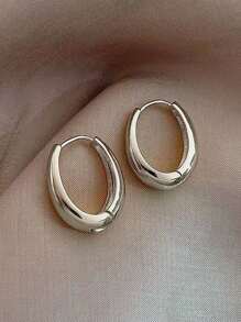 5pairs Metal Personality French Chic Elegant Minimalist Niche Heart Alloy Hoop Earrings Set For Women Valentines