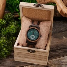 BOBOBIRD BOBO BIRD Stijlvol herenhorloge Niche Walnoot & Ebbenhouten polshorloge