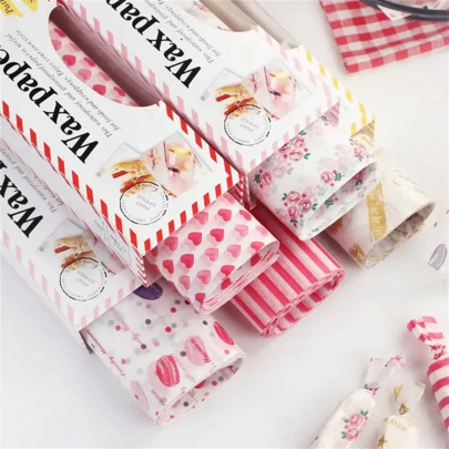 10/50/100 piezas Papel antióleo, papel para hornear para sándwich, hamburguesa, envolver, herramientas de panadería, corazón de San Valentín, papel de embalaje con rosa