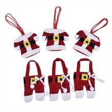 6pcs Christmas Santa Suit Canvas Cutlery Holder Set - Festive Tableware Organizer With Silverware Bag Decorations - Holiday Home Kitchen Table Decorations For Christmas Party,Home Decor,Kitchen Decor Decor,Room Decor,Christmas Decor,Party Decor,Decorative Crafts,Desk Ornaments,Table Decorative Ornaments,Party Gift Decorations,Christmas Decorations,Christmas Gift.