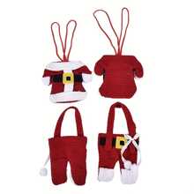6pcs Christmas Santa Suit Canvas Cutlery Holder Set - Festive Tableware Organizer With Silverware Bag Decorations - Holiday Home Kitchen Table Decorations For Christmas Party,Home Decor,Kitchen Decor Decor,Room Decor,Christmas Decor,Party Decor,Decorative Crafts,Desk Ornaments,Table Decorative Ornaments,Party Gift Decorations,Christmas Decorations,Christmas Gift.