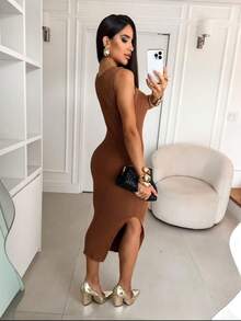 Midi Dress In Modal Knitting One Size - Xem 2