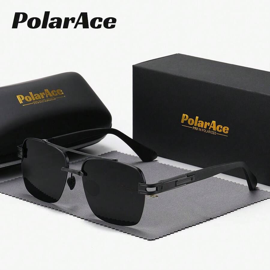 PolarAce 男女通用经典金属全框时尚眼镜 海滩配件 眼镜遮光镜 - 黑灰色 - 查看 1