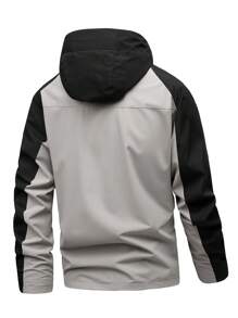 2024秋冬新款男士防风防水夹克，户外露营登山外套 - 淺灰色 - 查看 2