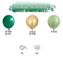 Green And Gold Balloons Arch Garland Kit 129Pcs Dark Emerald Green Sage Green Metallic Gold Balloon For Birthday Wedding Christmas New Year Eve Party Decorations - Green - View 3