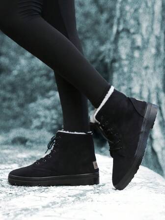 Women's Winter Snow Boots, Thick Sole Warm Lined Ankle Booties For Cold Weather Outdoor,Fur Boots