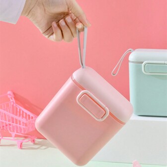 Portable Baby Milk Powder Container; Infant Complementary Food Storage Box With Multiple Separated Compartments; Large Capacity Sealed Food Storage Canister With A Milk Powder Spoon Included