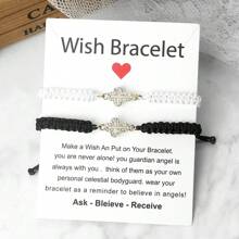 1pc New Fashion Crystal Cross Pendant Bracelet Women Men Handmade Adjustable Charm Braided Bracelets For Friend Jewelry Gift