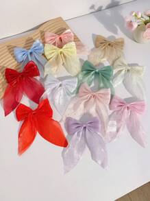12pcs Rhinestone Bow Hair Clips, Cute & Versatile For Everyday Wear - Multicolor - View 5