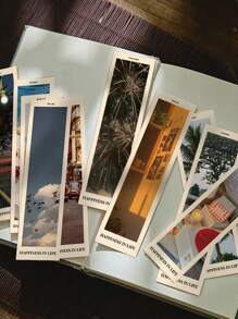 30pcs Landscape Themed Bookmarks, Gift For Reading Enthusiasts, Small Cards Back To School - Multicolor - View 2