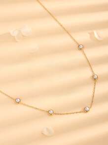 4pcs Vintage Style Elegant Round Turquoise Decor Stainless Steel Necklace, Beaded Bracelet, Pendant Necklace, Earrings 18K Gold Plated Fashion Jewelry Set, Suitable For Daily Wear - Jewelry Set - View 9