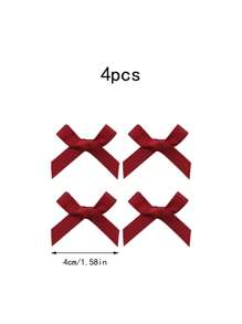 8/4pcs Women Fashion Ballet Style Burgundy Bow Hair Clips, Elegant Mini Satin Ribbon Bow Hair Accessories, Cute Bangs Side Clip Barrettes For Daily Use Valentine's Day Valentines Claw Clips, School Stuff, College, Winter Outfit For Women, Bows, New Year Glamour