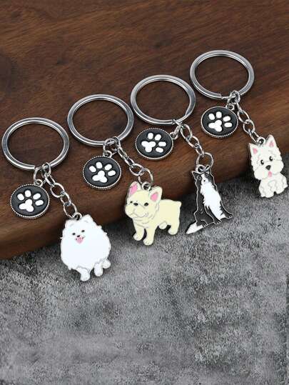1pc Cute Cartoon Dog Shaped Zinc Alloy Keychain, Everyday Accessory Car Accessories Bag Charm Backpack For School Goth Y2k Bag Lanyards With Id Holder Car Accessories Bag Charms Christmas Gift