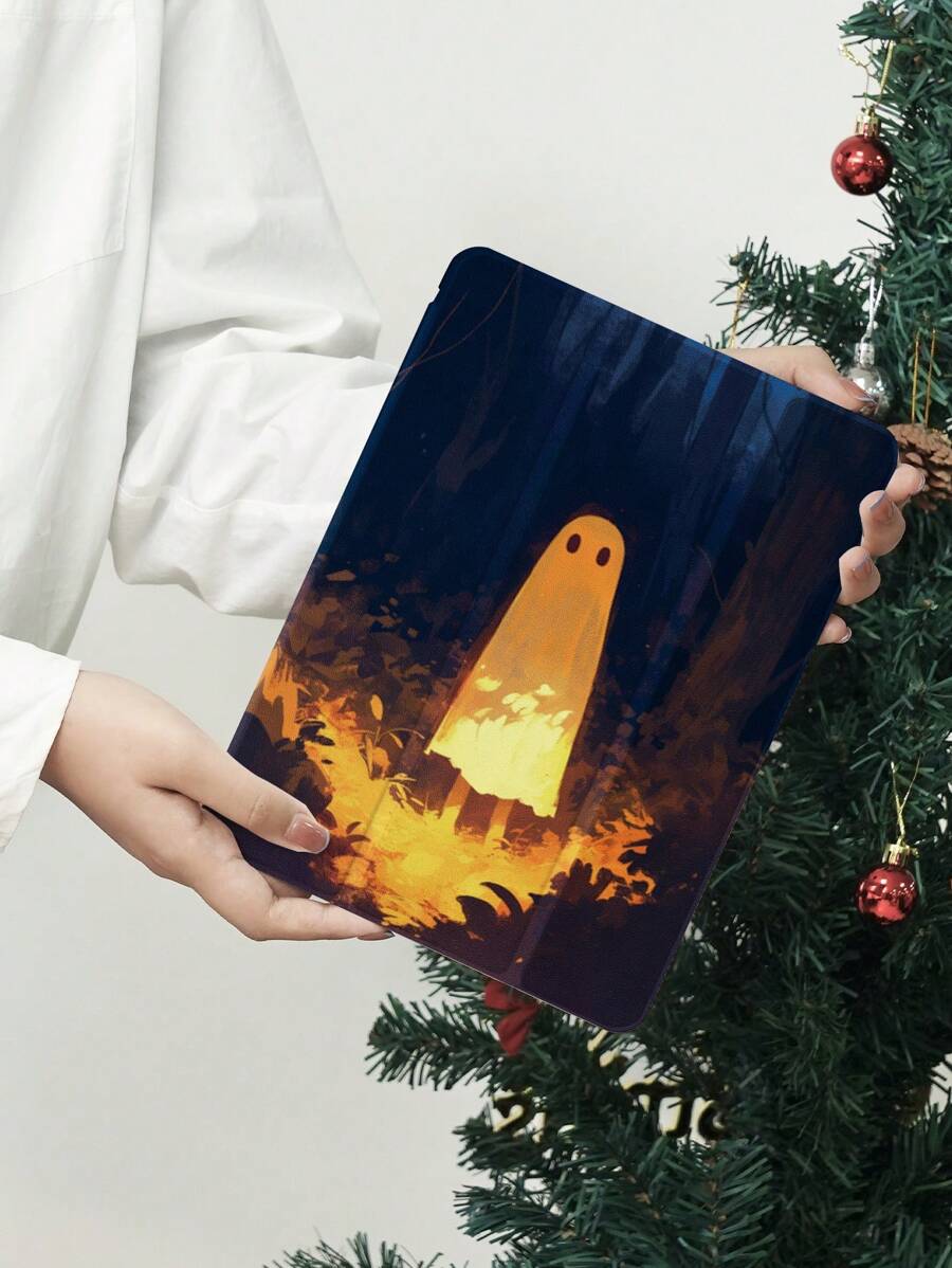 Halloween Ghost Case Compatible With New IPad Air4/5 10.9inch,Compatible With Samsung Galaxy Tab A7 Lite 8.7'', Metepad 11/ Tab/ 5 Cover,With Pen Holder,Supports Automatic Sleep/Wake Lid