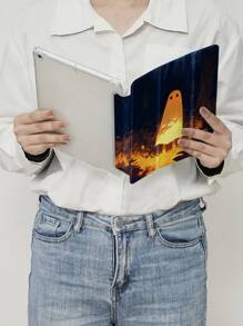 Halloween Ghost Case Compatible With New IPad Air4/5 10.9inch,Compatible With Samsung Galaxy Tab A7 Lite 8.7'', Metepad 11/ Tab/ 5 Cover,With Pen Holder,Supports Automatic Sleep/Wake Lid