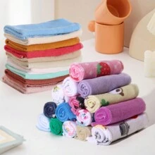 8pcs Baby Washcloths Soft Face Towels, Infant Bath Towel Feeding Saliva Towel Burp Cloth Bib Handkerchief Baby Shower Gift-Random Pattern(Random Color) - Random Color - View 3