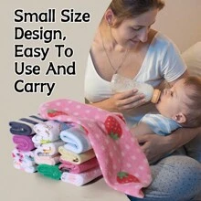 8pcs Baby Washcloths Soft Face Towels, Infant Bath Towel Feeding Saliva Towel Burp Cloth Bib Handkerchief Baby Shower Gift-Random Pattern(Random Color) - Random Color - View 5