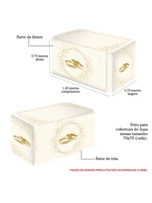 Tablecloth Cover Table Decoration 3d Sublimated Fabric Wears Easy Gold And Silver Wedding 0.70Wx1.40H - 黃金婚禮 FTM-059 - 查看 3