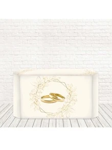 Tablecloth Cover Table Decoration 3d Sublimated Fabric Wears Easy Gold And Silver Wedding 0.70Wx1.40H - 黃金婚禮 FTM-059 - 查看 1