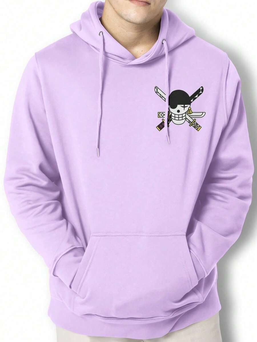 Zoro Clas Skull Jacket Sweatshirt Kangaroo Blouse IZPJ1 - Màu đỏ tím - Xem 1