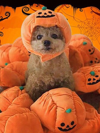 PETSIN 1 件南瓜形宠物服装头饰，有趣的宠物头部配饰宠物帽可爱宠物头部装饰