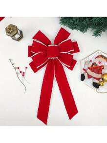 1 Stück extra große Weihnachts-Samt-Draht-Schleife - Baumspitze - Weihnachtsdekoration - Kränze, Party Geschenke, Innen- und Außendekoration Schleife (Rot), Weihnachten