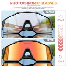 Gafas de ciclismo fotocromáticas ROJAS KAPVOE, gafas de sol transparentes para bicicleta de montaña con transición, para hombres y mujeres