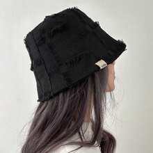 Spring Summer Autumn Korean Fashion Designer Frayed Plaid Bucket Hat, Casual Versatile Bucket Hat For Women - Multicolor - View 2