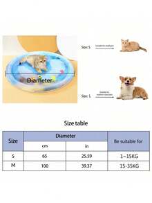 1pc Pet Splash Mat, Cat Toy For Summer Use, Applicable For Cat Play, Summer Cat Bed, Summer Dog Bed, Cat & Dog Entertainment Toy, Requires Inflation & Water Filling, Pet Entertainment Waterbed, Cat Sensing Water, Cat Cooling Mat, Cat & Dog Sensing Water Sensing Mat, Cool & Comfortable (Please Note Trimming Claws Is Necessary Before Use, And Excessive Biting May Cause Leakage Or Rupture) - Multicolor - View 4