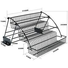 WANLECY 3 Tier Pull Down Cabinet Spice Rack Organizer Metal Storage Shelf For Kitchen - Black - View 9