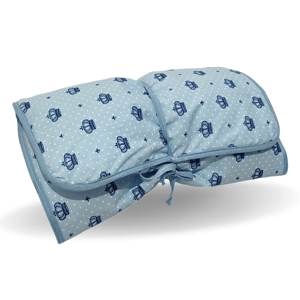 MeF Mae e Filho Portable Waterproof Baby Changing Pad With Pocket And Milky Plastic With 100% Cotton Printed Fabric - Pangeran Biru - View 1