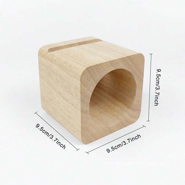 1pc Wooden Square Desktop Decor Piece, Designed As An Amplifier With Physical Amplification Effect, Can Also Be Used As A Phone Stand