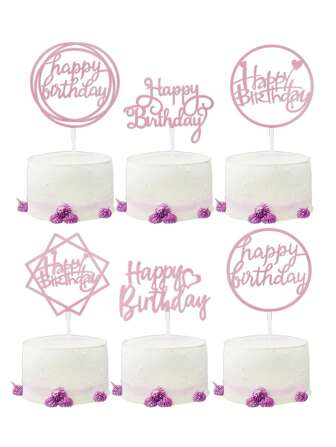 6 piezas de adornos acrílicos para decorar pasteles