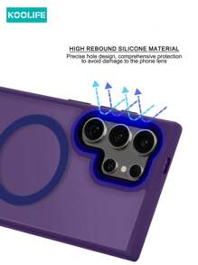 Handyhalter Koolife 1 Stück mattierte PC+TPU 2-in-1 Magnetische Sprühphonehülle mit stoßfestem verstärktem Schutz, kompatibel mit Samsung Galaxy S22/S22plus/S22Ultra/S23/S23Plus/S23Ultra/S24/S24Plus/S24Ultra