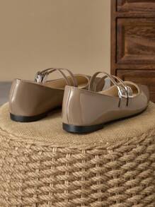 MonaNise 女士尖头时尚紫色、棕色、粉色、红色、绿色、黑色休闲平底便鞋，适合春季和秋季 - 卡其色 - 查看 7