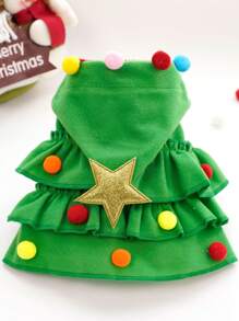 1pc Autumn/Winter Christmas Pet Clothing Two-Color Cape Pet Cape Shawl Dog Transform Into A Festive Costume