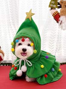 1pc Autumn/Winter Christmas Pet Clothing Two-Color Cape Pet Cape Shawl Dog Transform Into A Festive Costume