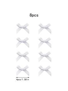 4/8 件女士芭蕾舞风格白色蝴蝶结发夹，迷你简约缎带蝴蝶结发饰，时尚甜美头饰，适合刘海、侧发和日常使用情人节情人节爪夹发夹发夹，学校用品，优雅，学院风，女士冬季服装，蝴蝶结，可爱 - 白色 - 查看 13