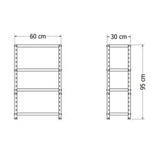 Compact Steel Shelf With 3 Shelves - Capacity 60kg - 95cm X 60cm X 30cm - 白色 - 查看 3
