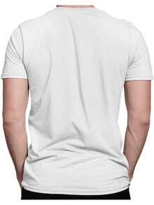California Republic Basic T-Shirt Black Cotton Round Neck Shirt GPJ1 - 白色 - 查看 2