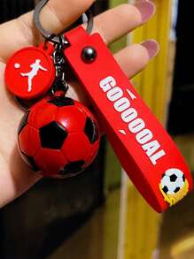 1pc Durable Multi-Color Football/Soccer Pendant, Key Chain, Resin Crafted, Fashion Sports Fan Accessory